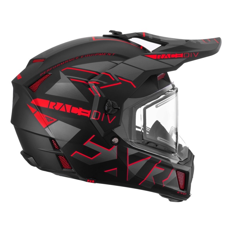 Мотошлем зимний с подогревом FXR Clutch X Evo Red, черный/красный, размер XL