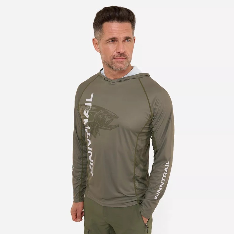 Лонгслив мужской Finntrail Wave Big Fish 6609 Khaki, полиэстер, хаки, размер 48-50 (M), 170-180 см