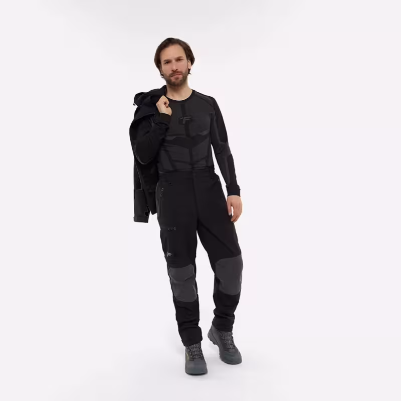 Брюки мужские Finntrail Tactic 4609 Graphite, ткань Софтшелл, черный, размер 48-50 (M), 170-180 см