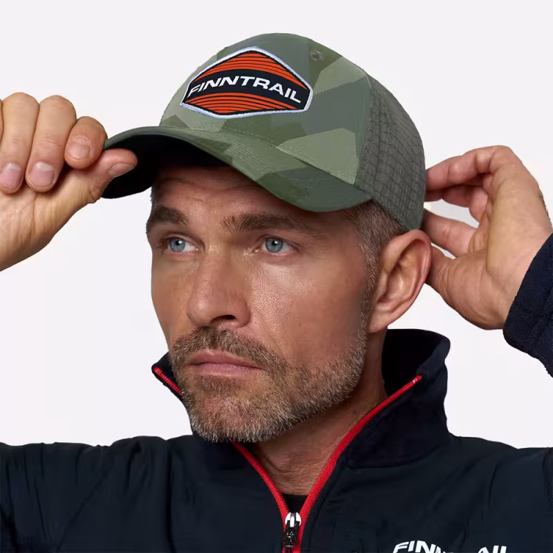 Кепка-бейсболка Finntrail Cap 9611 CamoShadowGreen, хлопок, зеленый камуфляж, размер универсальный