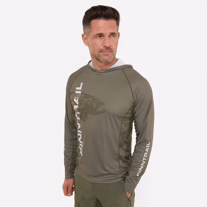 Лонгслив мужской Finntrail Wave Big Fish 6609 Khaki, полиэстер, хаки, размер 58-60 (XXL), 185-195 см