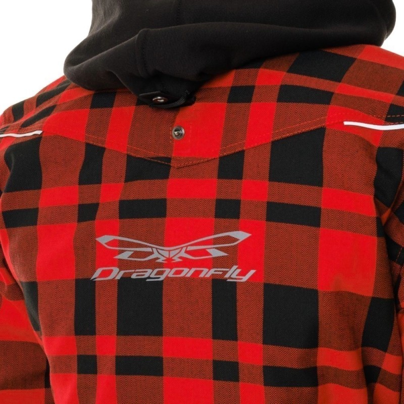 Моторубашка Dragonfly Streetfighter Red с защитой 2024, красный, размер L