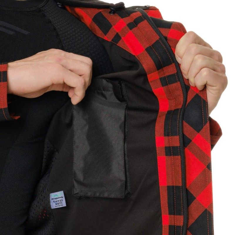 Моторубашка Dragonfly Streetfighter Red с защитой 2024, красный, размер L