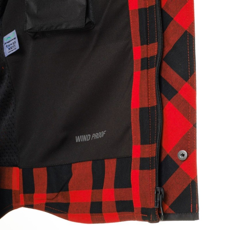 Моторубашка Dragonfly Streetfighter Red с защитой 2024, красный, размер L