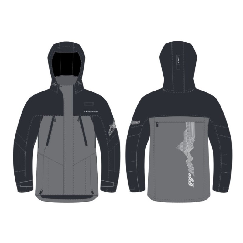 Куртка мужская Dragonfly Quad 2.0 Black - Grey 2024, мембрана, серый/черный, размер XXL, 188 см