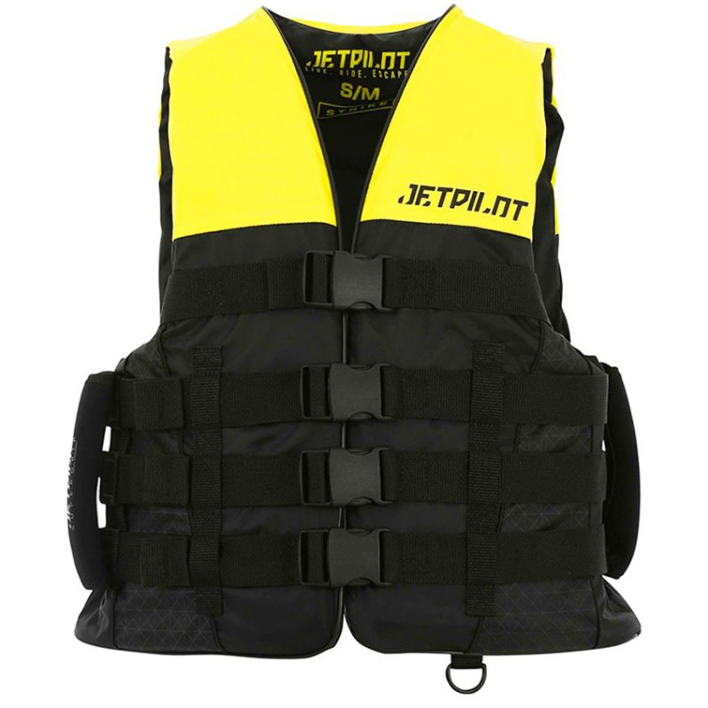 Жилет защитный мужской для водного спорта JetPilot Strike ISO 50N Nylon w. Super Grip, размер L/XL (европейский размер), желтый/черный