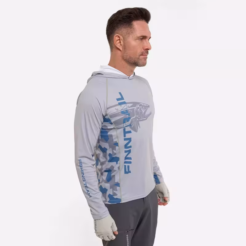 Лонгслив мужской Finntrail Wave Big Fish 6609 Grey, полиэстер, серый, размер 50-52 (L), 175-185 см