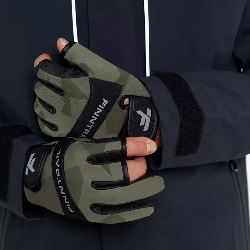 Перчатки Finntrail Neosensor 2730 CamoShadowGreen, неопрен, хаки/черный, размер L