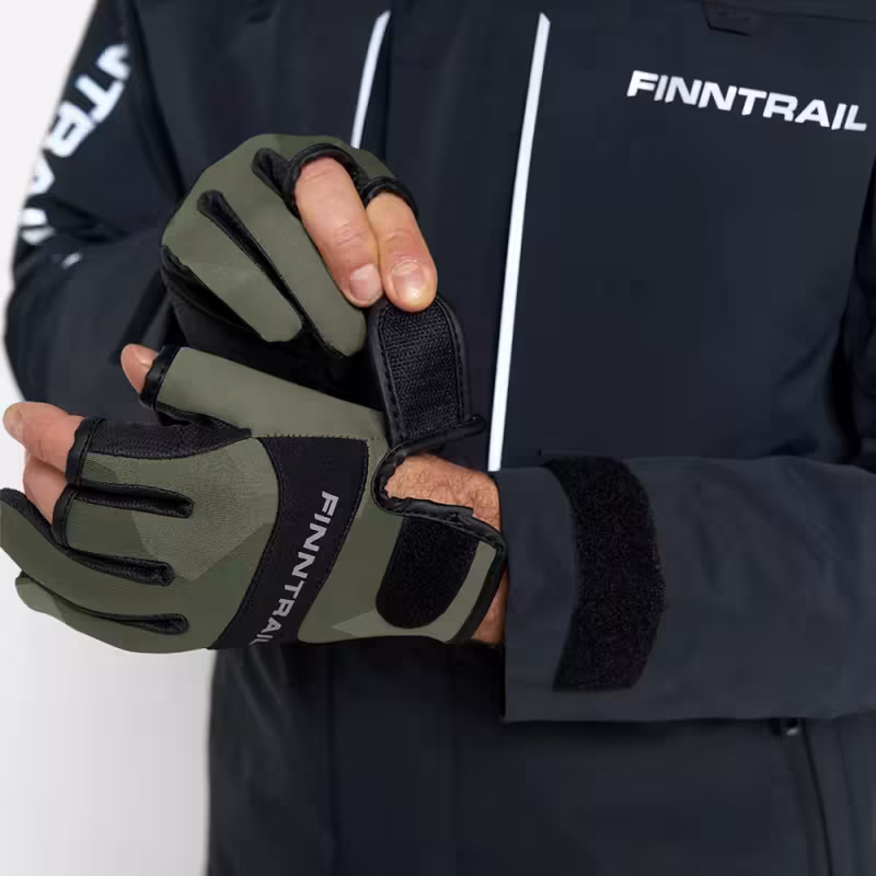 Перчатки Finntrail Neosensor 2730 CamoShadowGreen, неопрен, хаки/черный, размер L