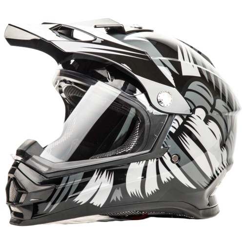 Мотошлем Hizer B6196-1, черный, размер М