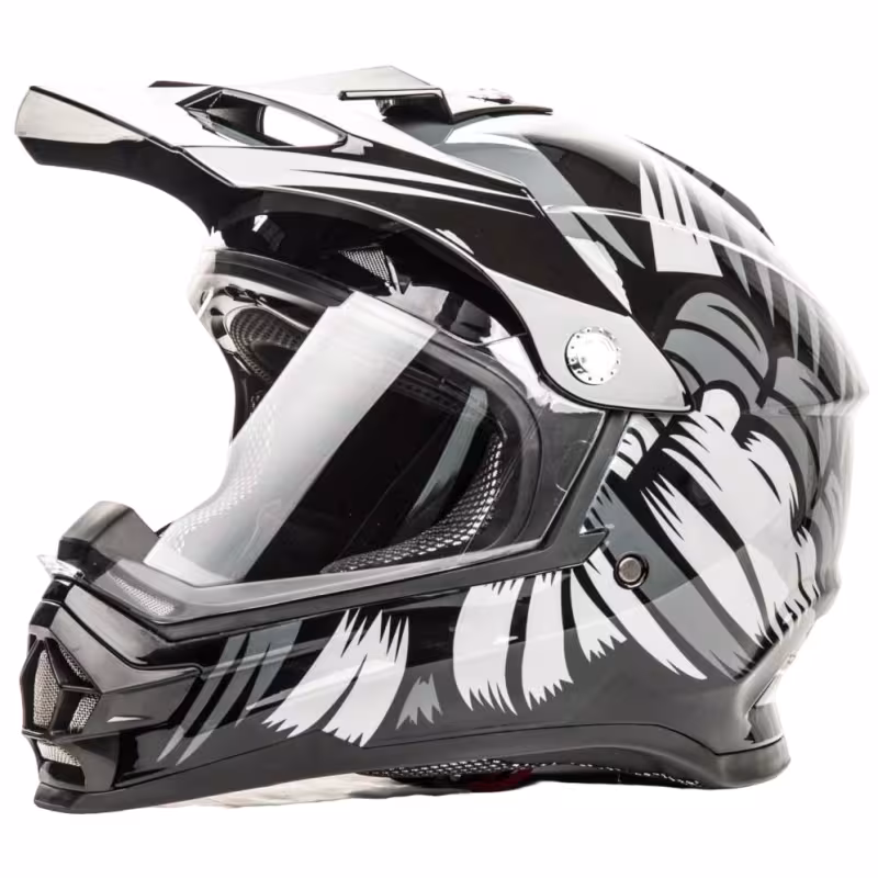 Мотошлем Hizer B6196-1, черный, размер М