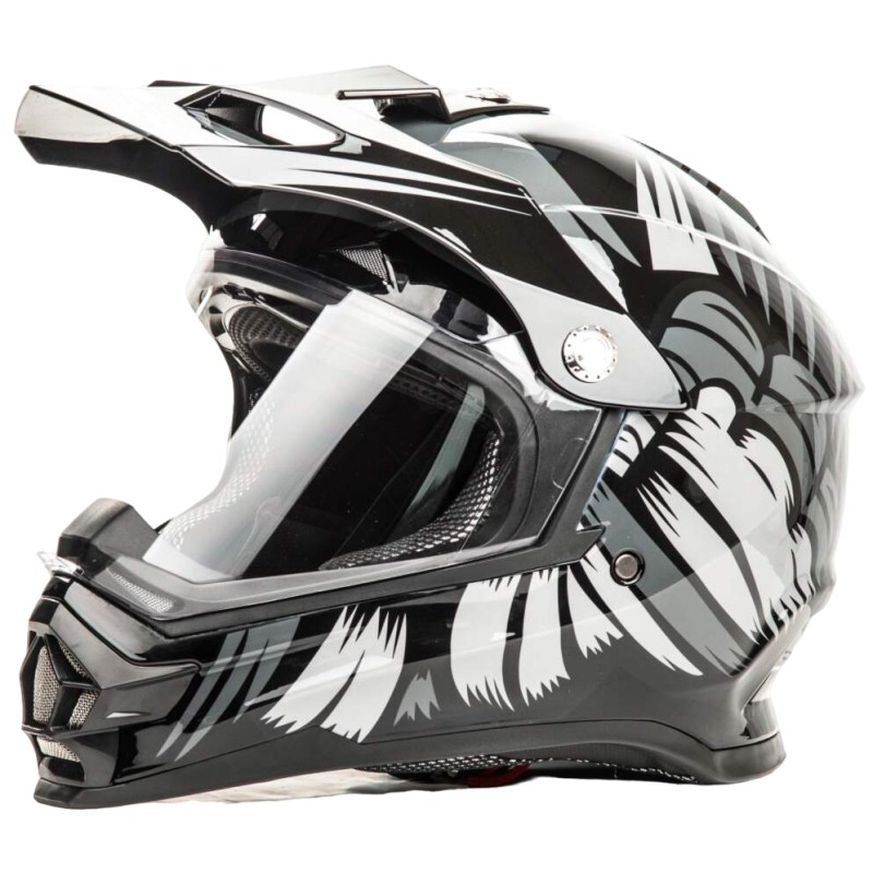 Мотошлем Hizer B6196-1, черный, размер М