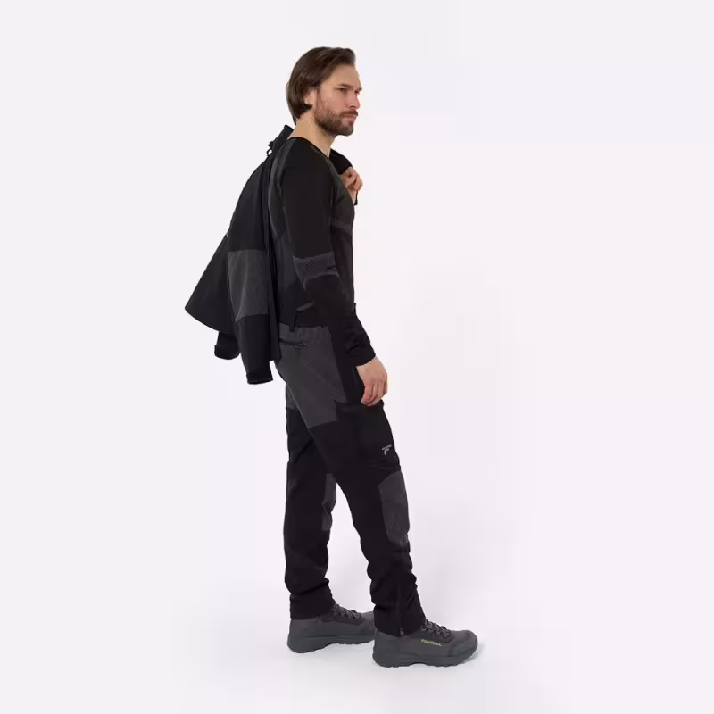 Брюки мужские Finntrail Tactic 4609 Graphite, ткань Софтшелл, черный, размер 62-64 (XXXL), 190-200 см