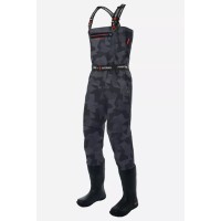 Полукомбинезон-вейдерсы мужской Finntrail Airman 5260, мембрана Hard-Tex, CamoShadowBlack, серый камуфляж, размер LL/45, 185-195 см