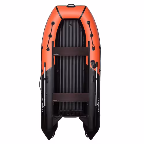Надувная лодка ПВХ Адмирал 320 C, НДНД, оранжевый/черный