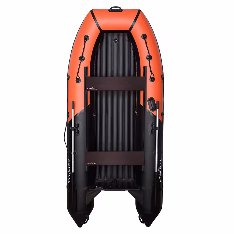 Надувная лодка ПВХ Адмирал 320 C, НДНД, оранжевый/черный