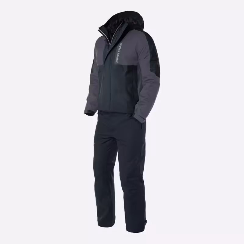 Костюм мужской Finntrail Lightsuit 3503 Graphite, мембрана Hard-Tex, черный, размер 44-46 (S), 165-175 см
