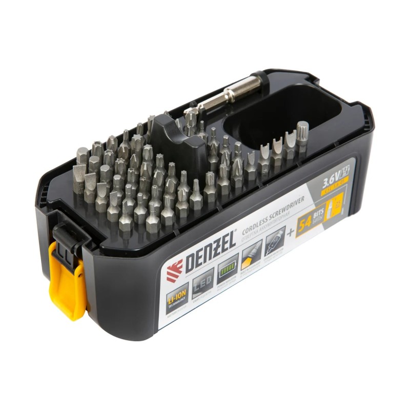 Отвертка аккумуляторная Denzel CSL-36-01 с набором бит
