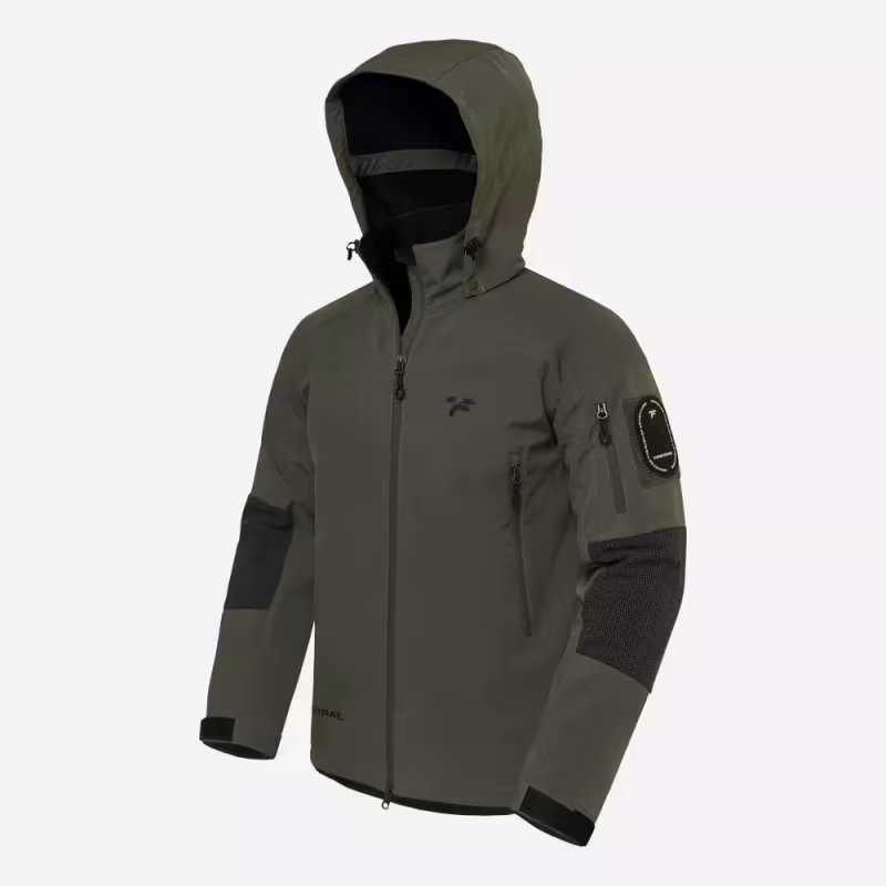 Куртка мужская Finntrail Tactic 1323 khaki, ткань Софтшелл, хаки, размер 50-52 (L), 175-185 см