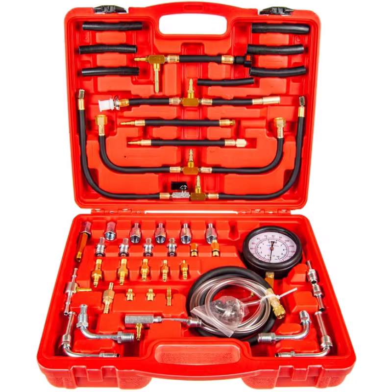 Набор для измерения давления в топливных системах Эврика ER-86323, 46 предметов