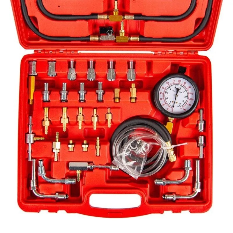 Набор для измерения давления в топливных системах Эврика ER-86323, 46 предметов