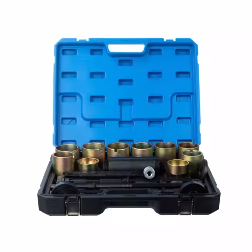 Съемник-запрессовщик сайлентблоков гидравлический SpecX A20165, 18 т, с комплектом оправок D 26-87 мм и болтами М1