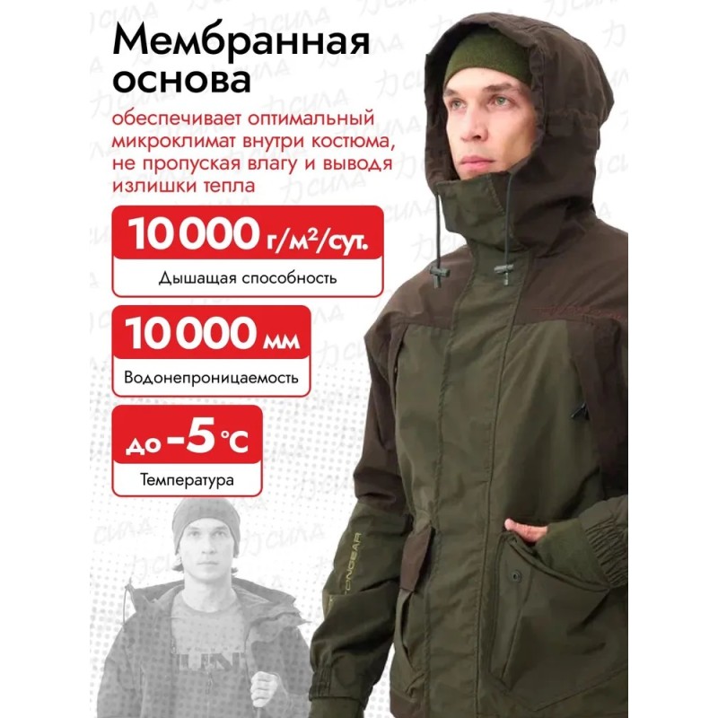 Костюм мужской Triton Gear Strong PRO -5 ПК, ткань таслан, хаки, размер 48-50, 170-176 см