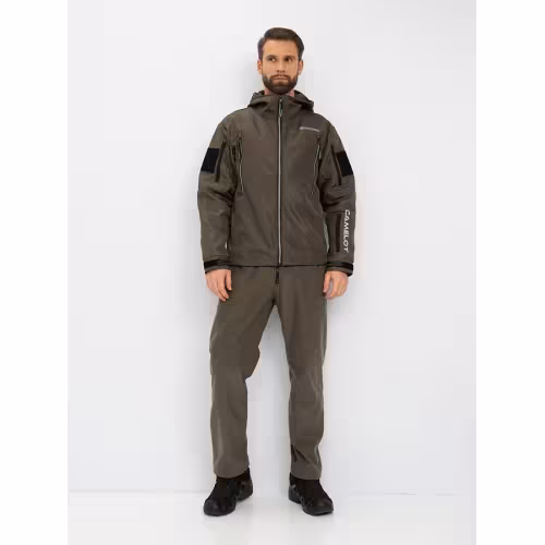 Костюм мужской Huntsman (Восток) Камелот, ткань Softshell, хаки, размер 52-54, 182 см