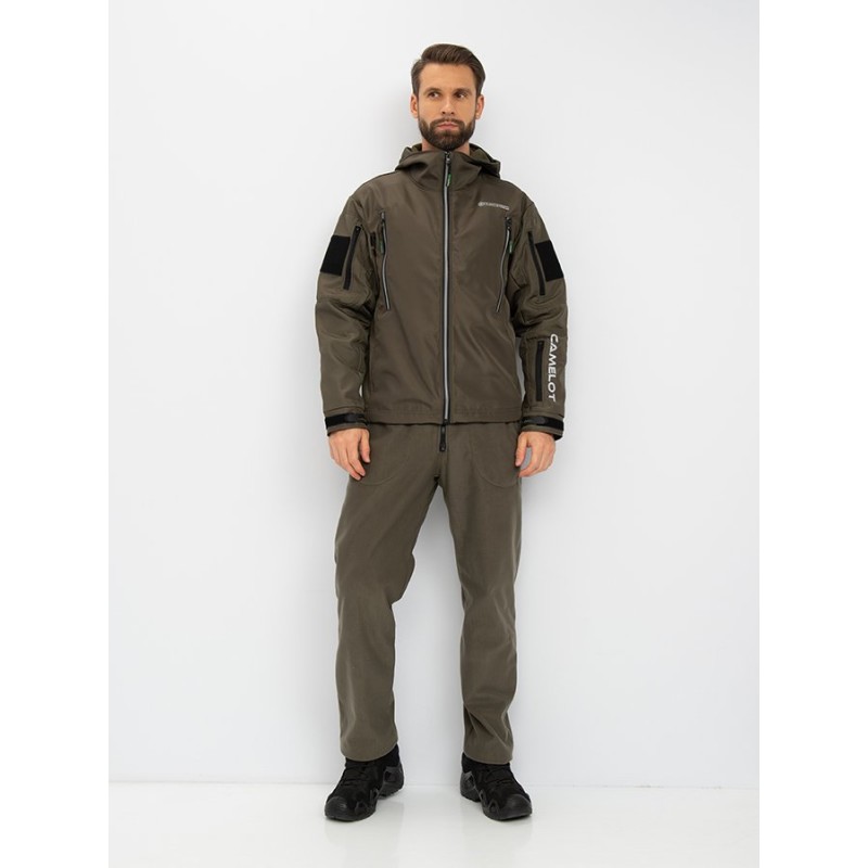 Костюм мужской Huntsman (Восток) Камелот, ткань Softshell, хаки, размер 60-62, 188 см