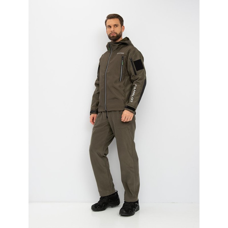 Костюм мужской Huntsman (Восток) Камелот, ткань Softshell, хаки, размер 60-62, 188 см