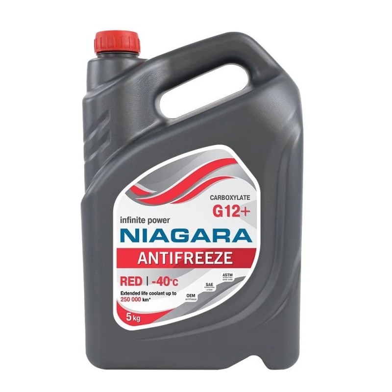 Антифриз Niagara G12+, карбоксилатный, красный, 5 кг