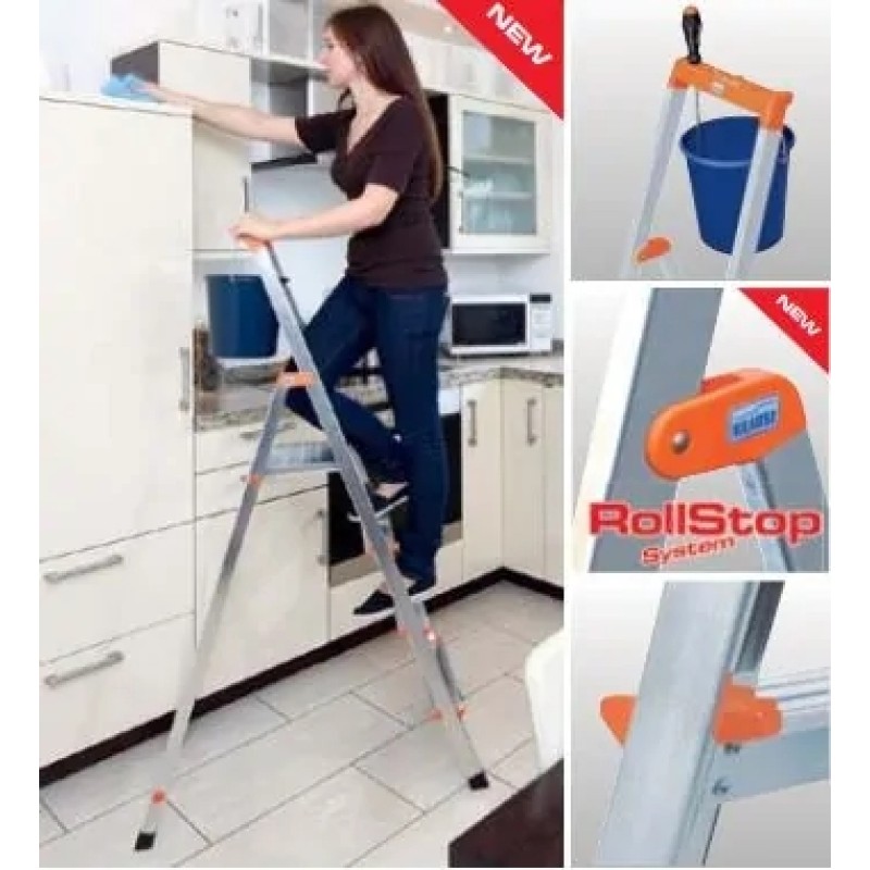 Стремянка Krause Solidy алюминиевая, 1х7 ступеней