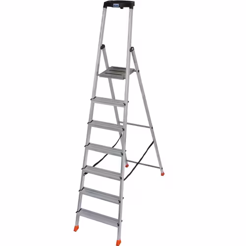 Стремянка Krause Safety 128973 алюминиевая, 1х7 ступеней