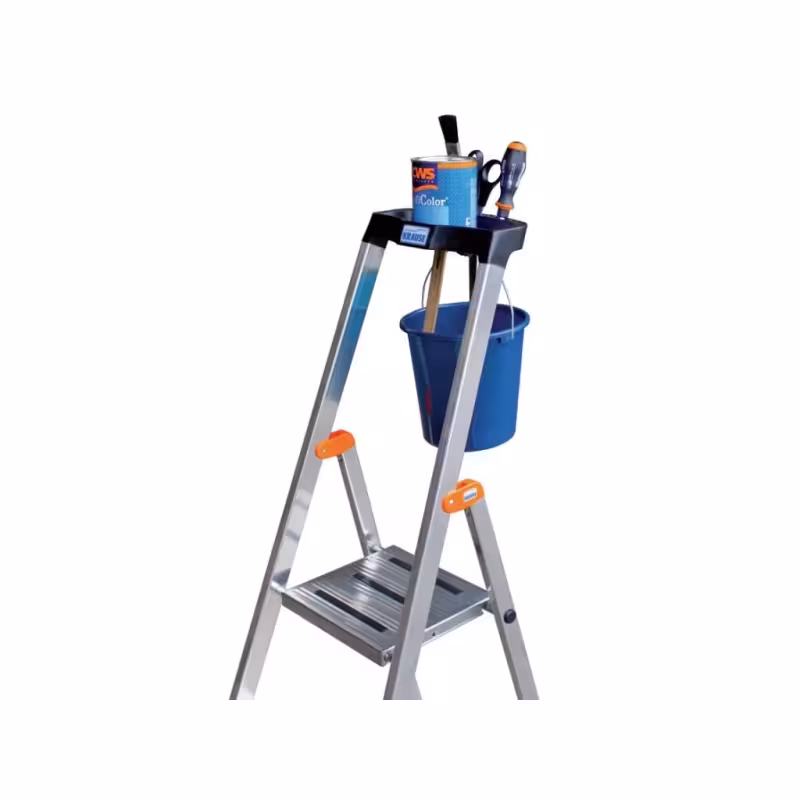 Стремянка Krause Safety 128973 алюминиевая, 1х7 ступеней