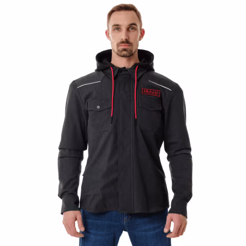 Моторубашка Dragonfly Streetfighter Graphite с защитой 2024, черный, размер S