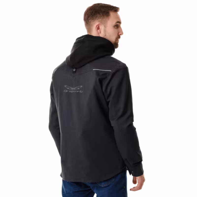 Моторубашка Dragonfly Streetfighter Graphite с защитой 2024, черный, размер M