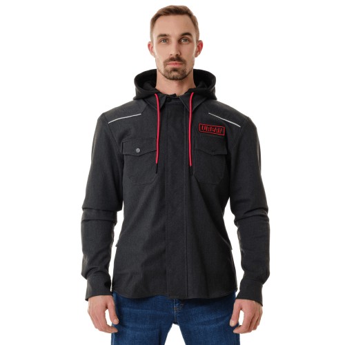 Моторубашка Dragonfly Streetfighter Graphite с защитой 2024, черный, размер L