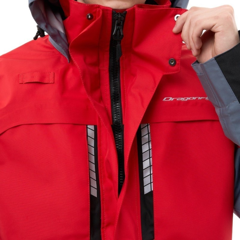 Куртка мужская Dragonfly Quad Pro Red - Grey 2024, мембрана, красный/серый, размер S, 170 см
