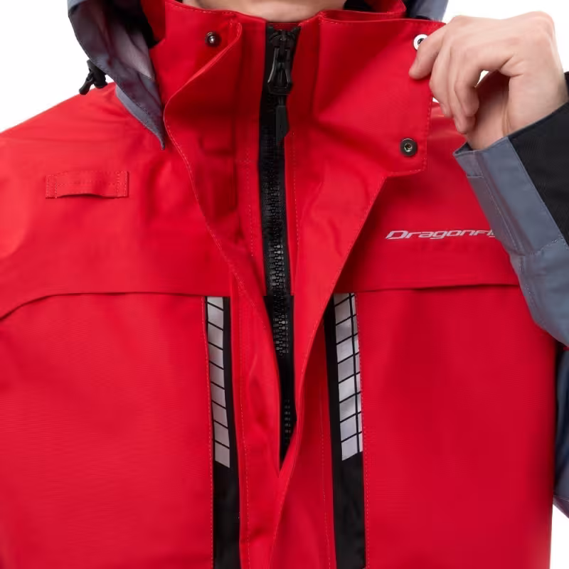 Куртка мужская Dragonfly Quad Pro Red - Grey 2024, мембрана, красный/серый, размер XL, 188 см