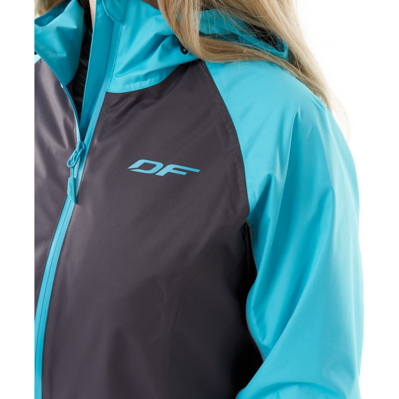 Костюм женский Dragonfly Active 2.0 Graphite - Blue 2023, мембрана DFTEX, черный/синий, размер L, 176 см