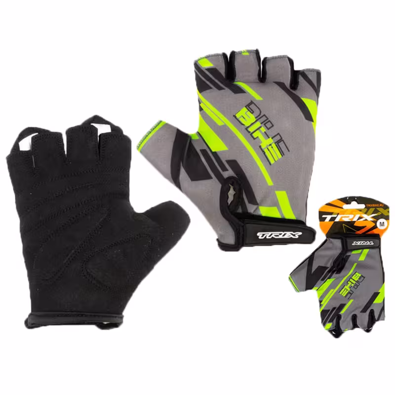 Велоперчатки Trix Nw, серый/зеленый, размер L