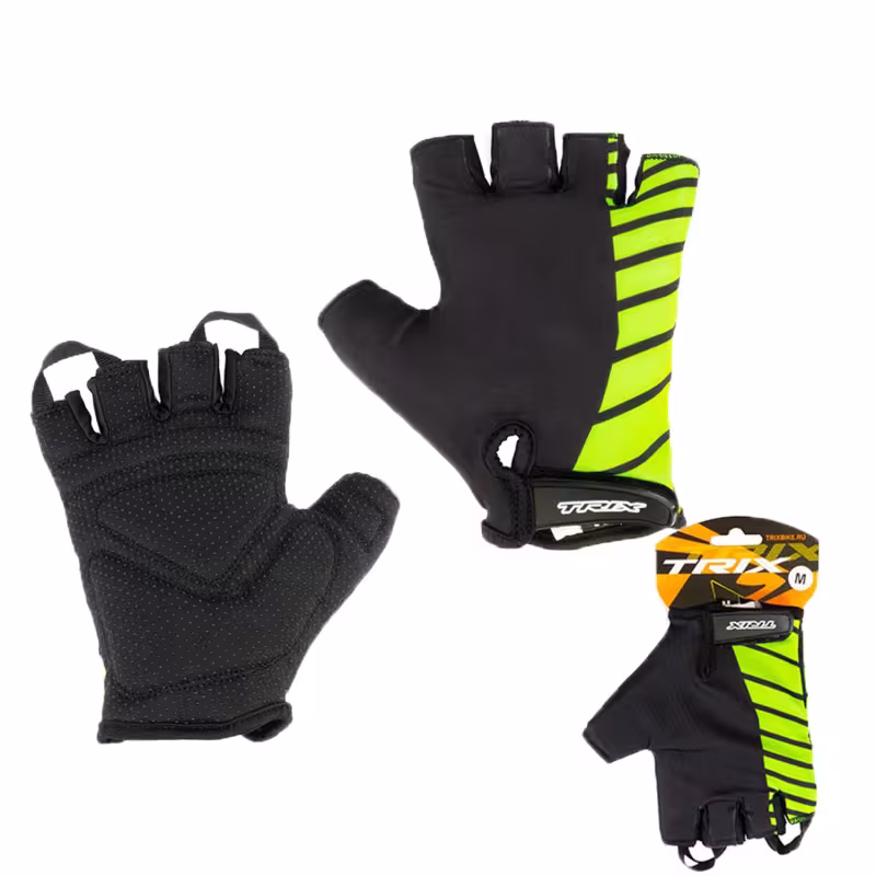 Велоперчатки Trix Nw, черный/зеленый, размер L