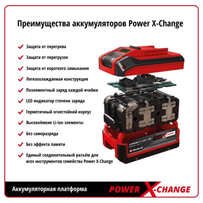 Пила аккумуляторная Einhell PXC GE-LC 18 LI KIT (с АКБ и ЗУ)