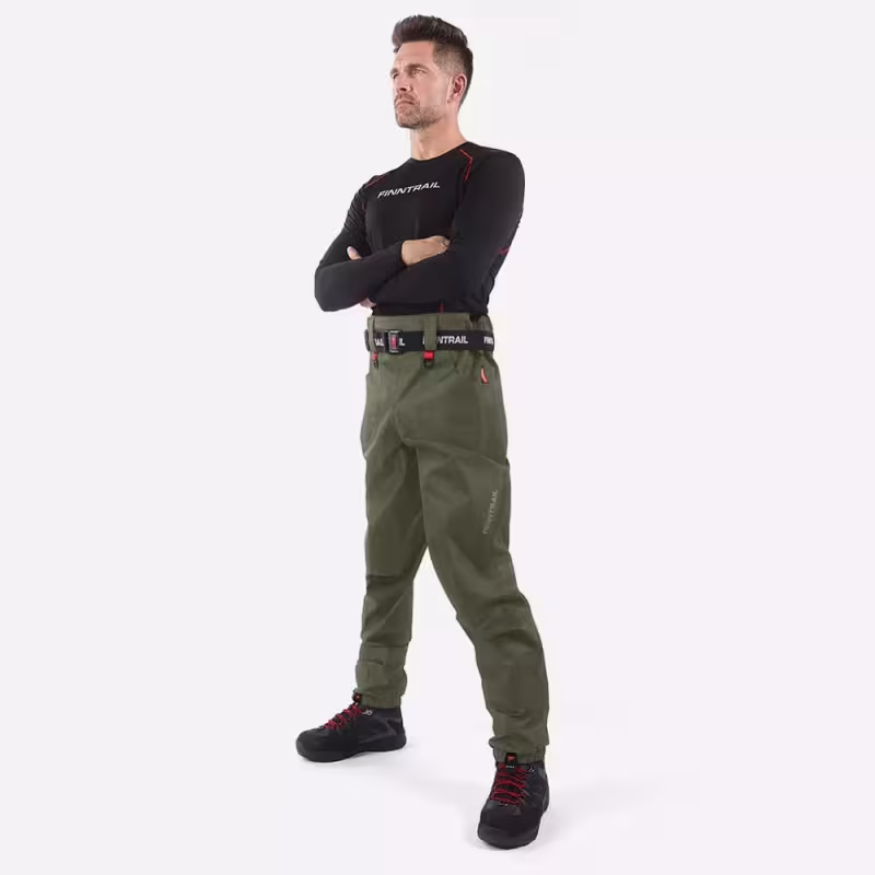Брюки-вейдерсы Finntrail Runner 1519, мембрана Hard-Tex, хаки, размер 48-50 (M), 170-180 см