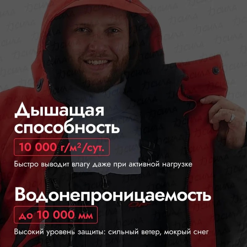 Пальто зимнее мужское Dragonfly Race Coat Red 2023, мембрана DFTEX, красный/черный, размер XL