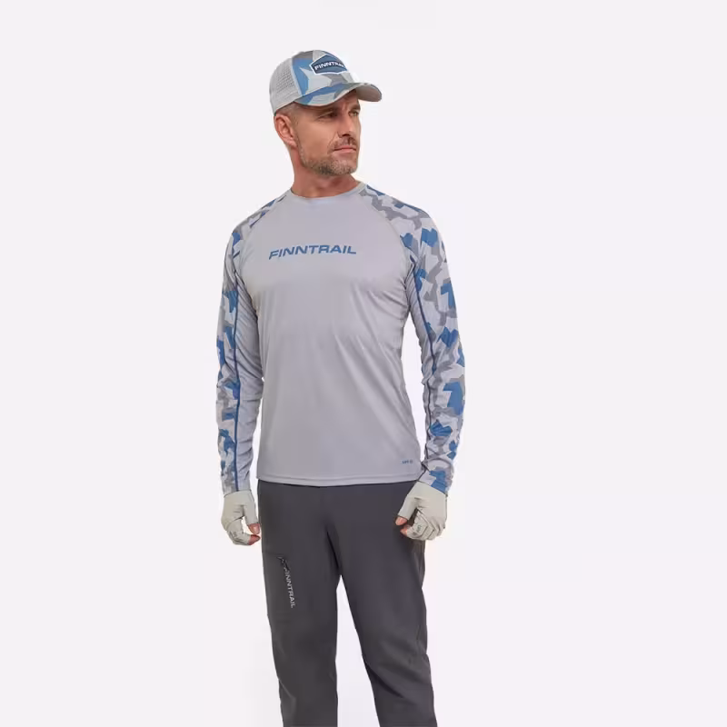 Лонгслив мужской Finntrail Wave 6612 Grey, полиэстер, серый, размер 42-44 (XS), 160-170 см