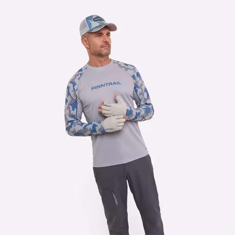 Лонгслив мужской Finntrail Wave 6612 Grey, полиэстер, серый, размер 42-44 (XS), 160-170 см