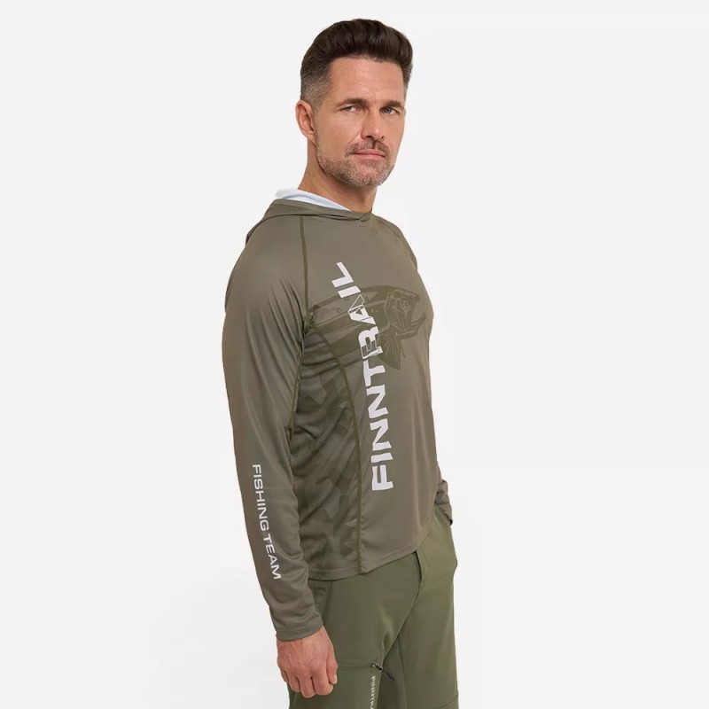 Лонгслив мужской Finntrail Wave Big Fish 6609 KhakI, полиэстер, хаки, размер 50-52 (L), 175-185 см