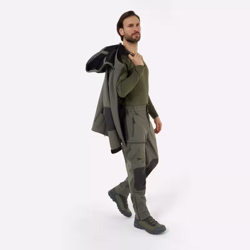 Брюки мужские Finntrail Tactic 4609 Khaki, ткань Софтшелл, хаки, размер 62-64 (XXXL), 190-200 см