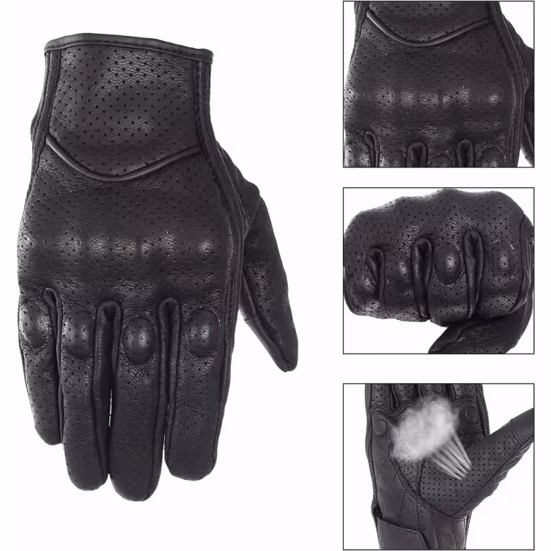 Мотоперчатки Icon Pursuit Gloves, кожа, черный, размер M (с перфорацией)